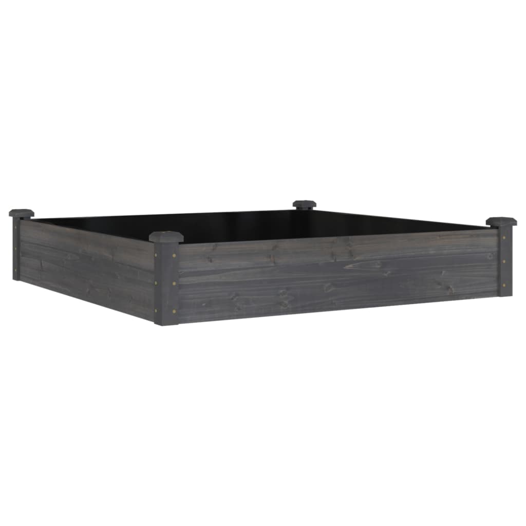 Vidaxl Planter hævet med foring 120x120x25 cm Pure Wood Grey