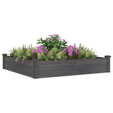 Vidaxl Planter hævet med foring 120x120x25 cm Pure Wood Grey