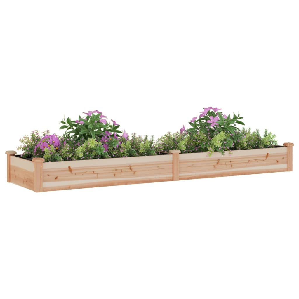 Planteur Vidaxl élevé avec doublure 240x60x25 cm de bois solide solide