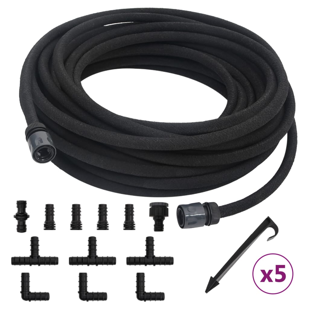 Vidaxx Tropfschlauch 0,6'' 10 m Gummi schwarz