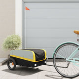 Vidaxl Bicycle Trailer 30 kg de fer noir et jaune