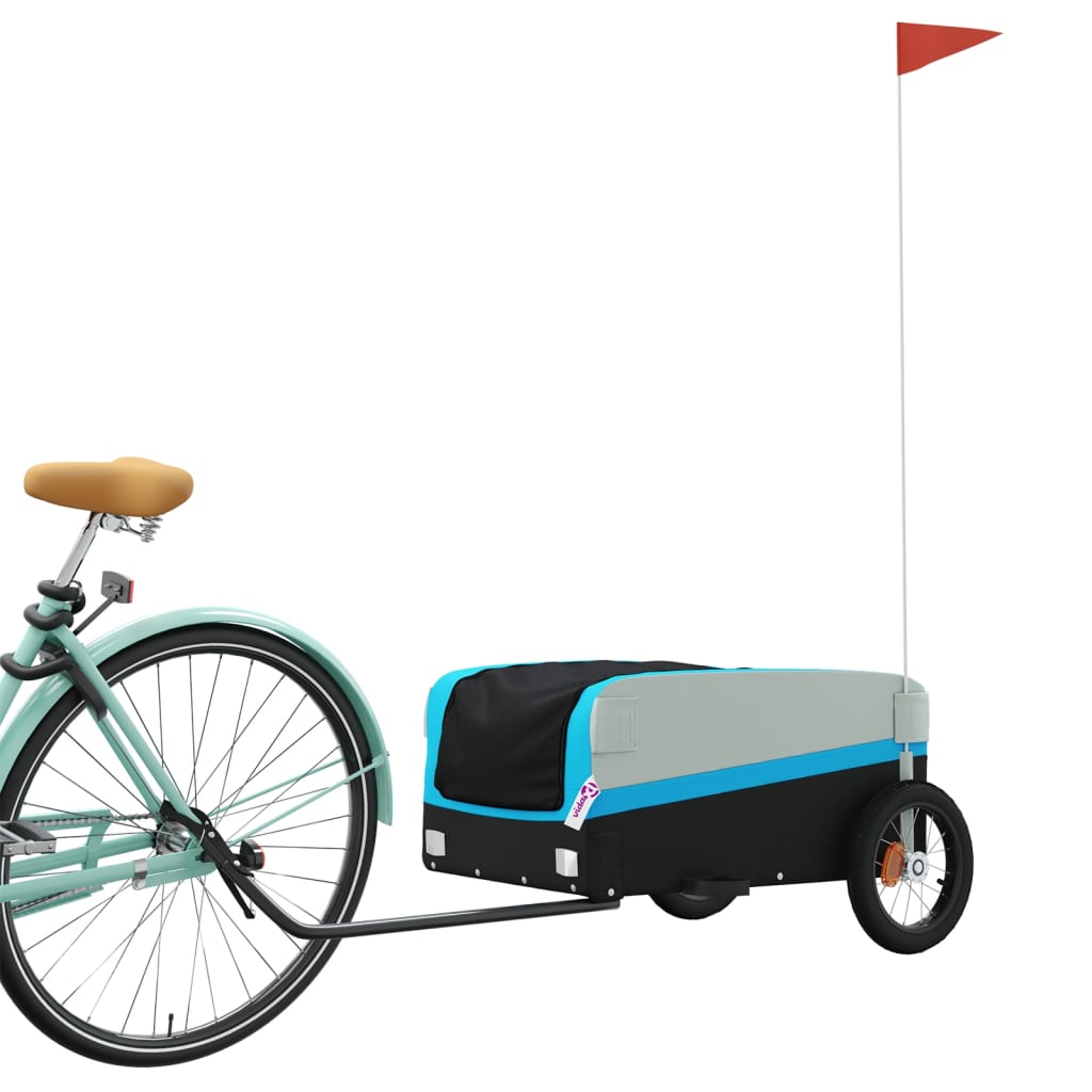 Vidaxl bicycle trailer 30 kg iron black and blue