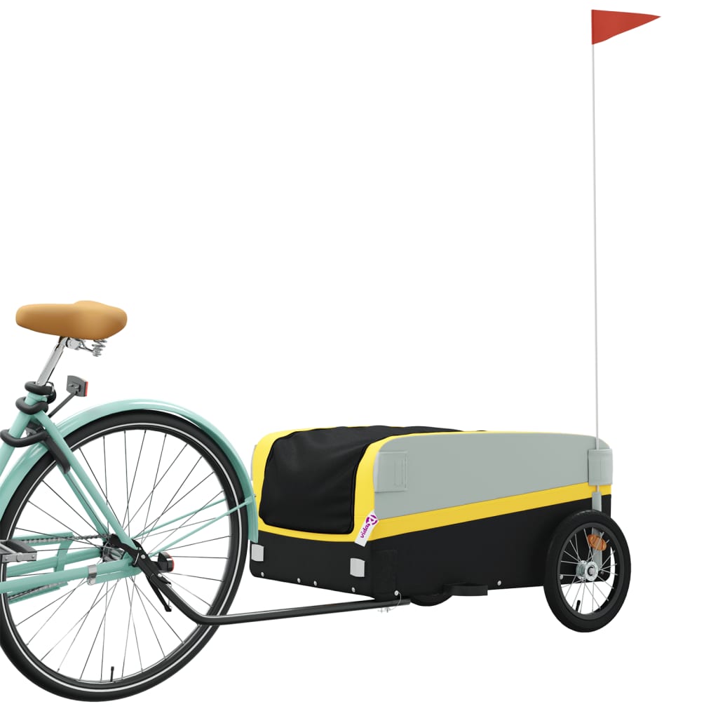 Trailer Vidaxl Bicycle 45 kg di ferro nero e giallo