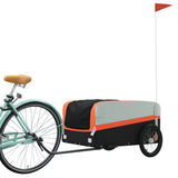 Vidaxl bicycle trailer 45 kg iron black and orange