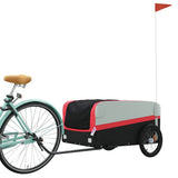 Vidaxl Bicycle Trailer 45 kg de fer noir et rouge