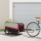 Vidaxl Bicycle Trailer 45 kg de fer noir et rouge