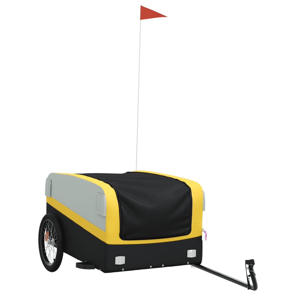 Vidaxl Bicycle Trailer 45 kg de fer noir et jaune