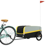 Trailer Vidaxl Bicycle 45 kg di ferro nero e giallo