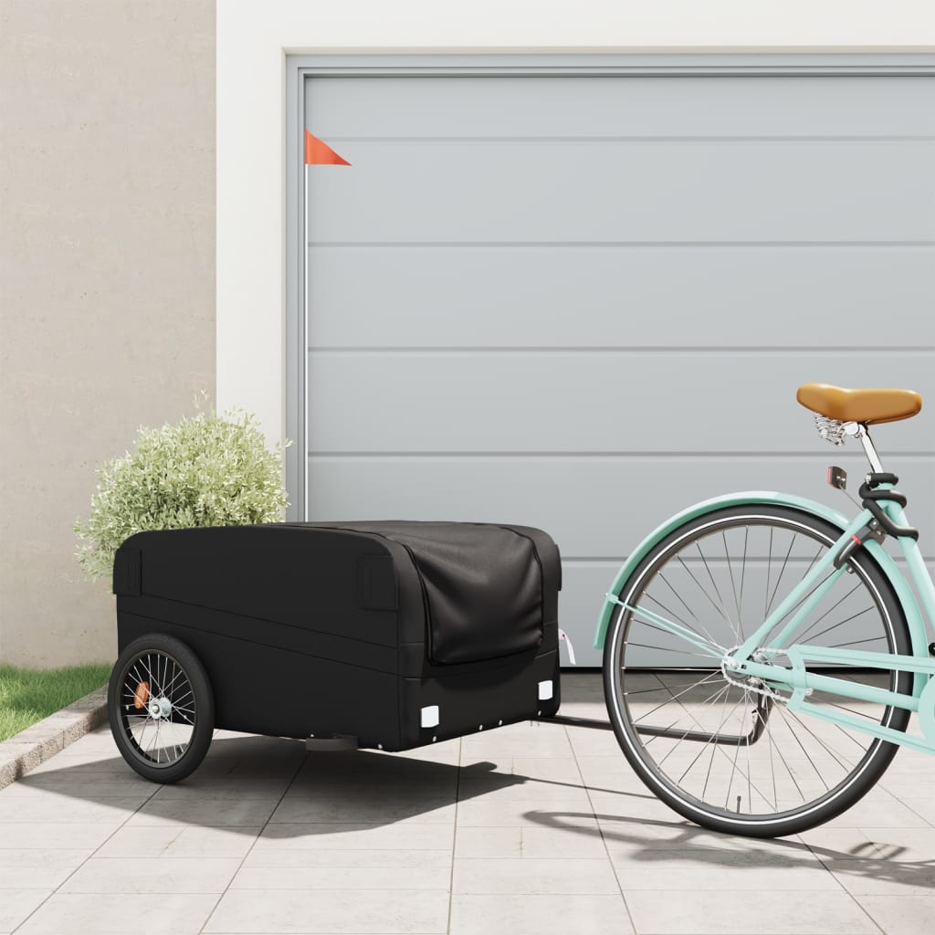 Vidaxl bicycle trailer 45 kg iron black