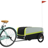 Vidaxl fietstrailer 45 kg ijzer zwart en groen