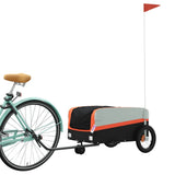VidaXL Fahrradanhänger 30 kg Eisen schwarz und orange