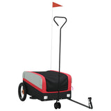 Vidaxl Bicycle Trailer 30 kg de fer noir et rouge