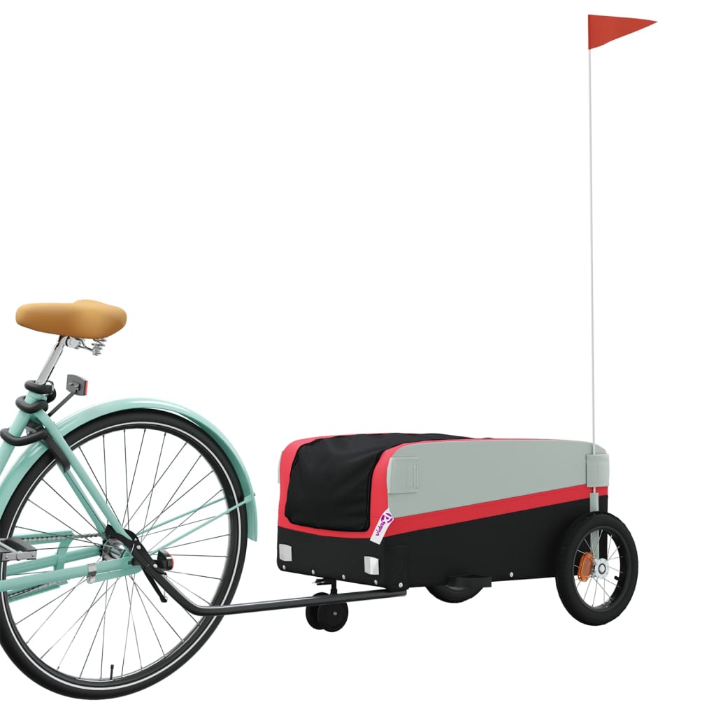 Vidaxl cykeltrailer 30 kg jern sort og rød