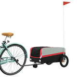 Trailer per biciclette Vidaxl 30 kg di ferro nero e rosso