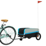 Vidaxl Bicycle Trailer 30 kg de fer noir et bleu