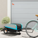 VidaXL Fahrradanhänger 30 kg Eisen schwarz und blau
