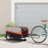 Vidaxl cykeltrailer 45 kg jern sort og orange