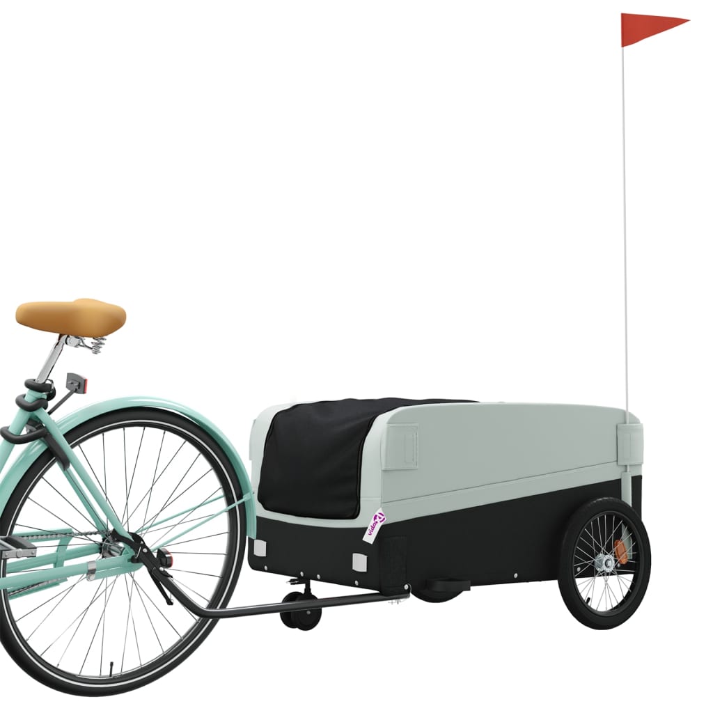 TRAILER VIDAXL BICYCLE 45 kg di ferro nero e grigio