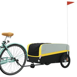 Vidaxl bicycle trailer 45 kg iron black and yellow