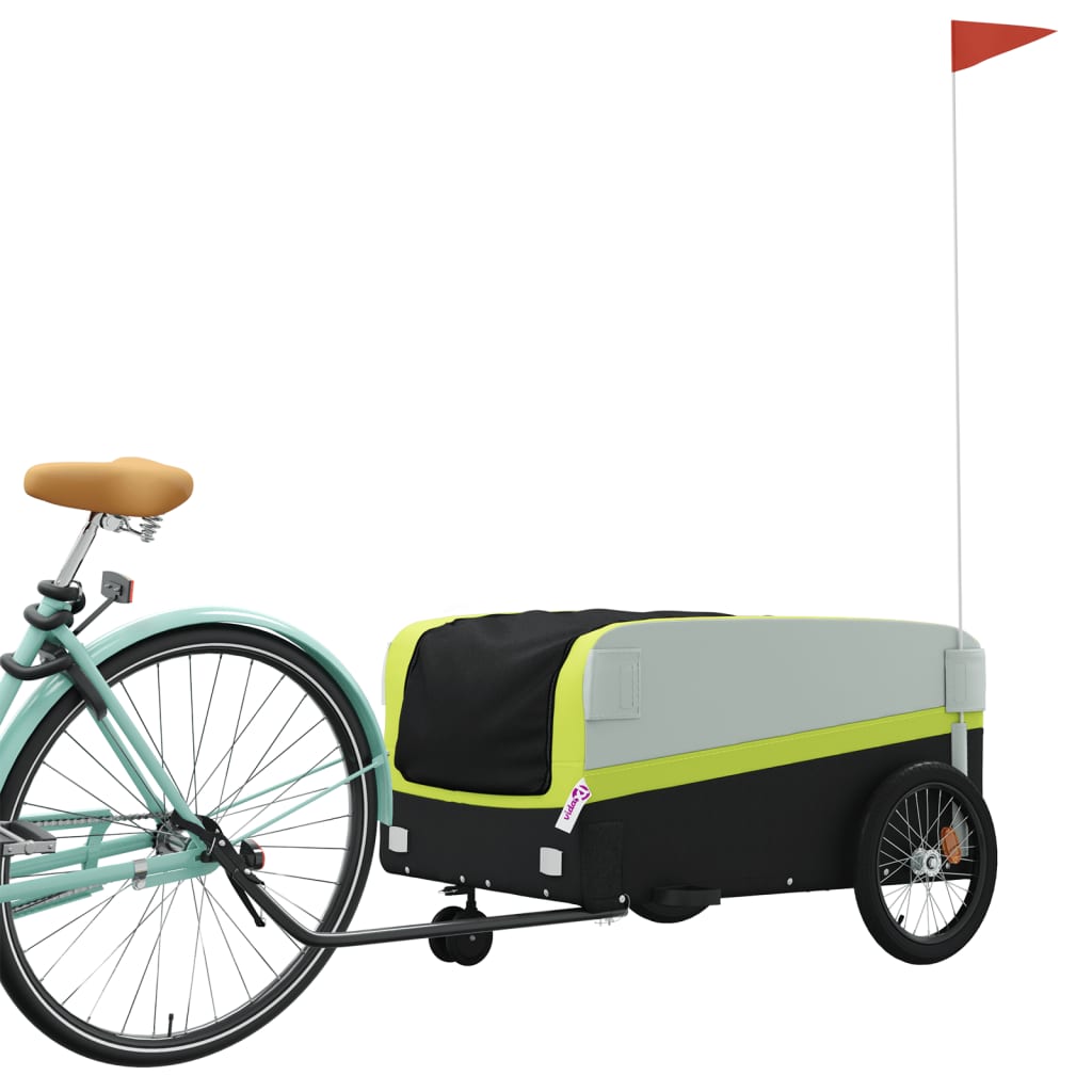 Vidaxl Bicycle Trailer 45 kg Iron Black and Green