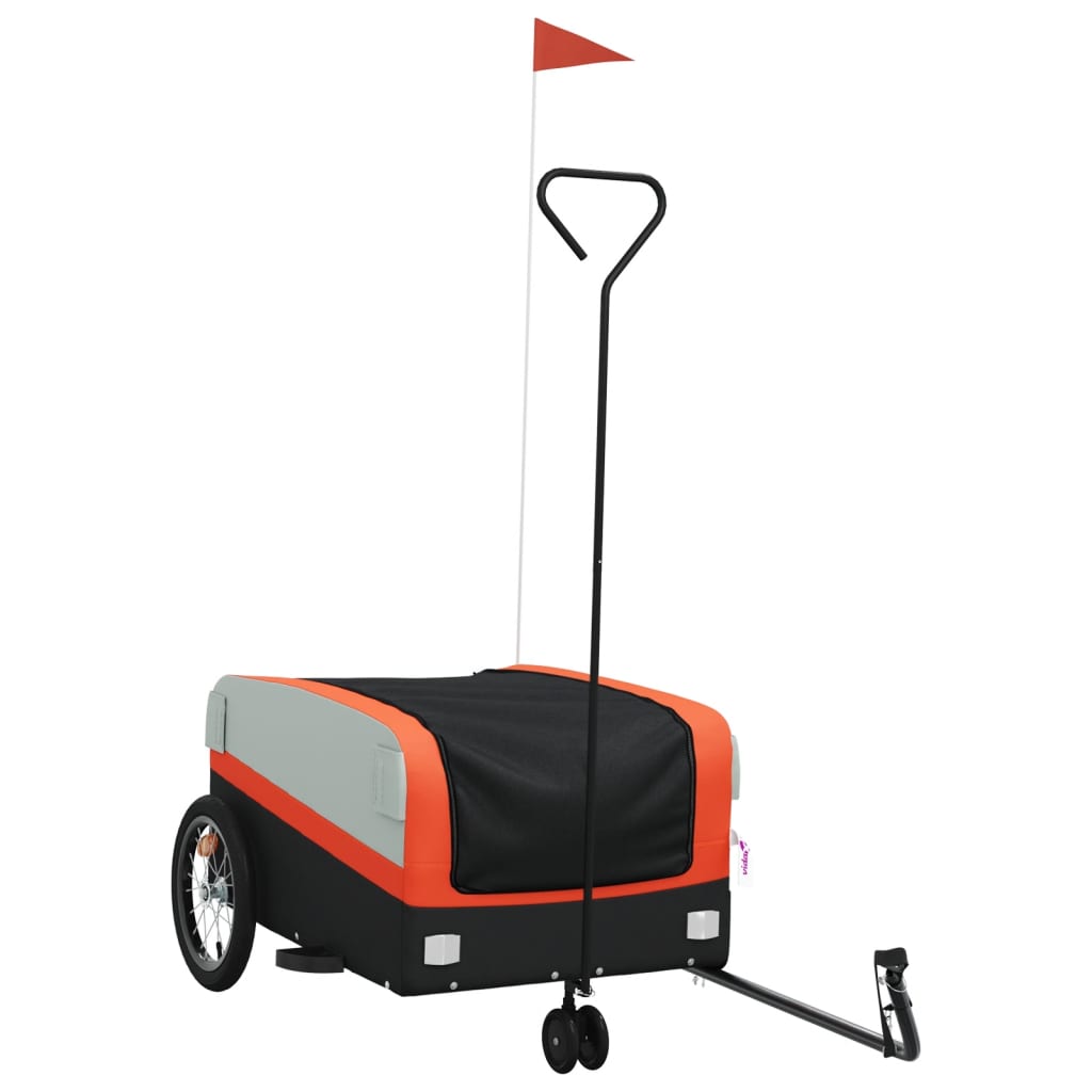 Vidaxl Bicycle Trailer 45 kg Iron Black and Orange