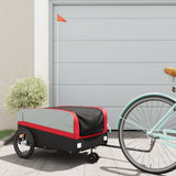 Vidaxl Fahrradanhänger 45 kg Eisen schwarz und rot
