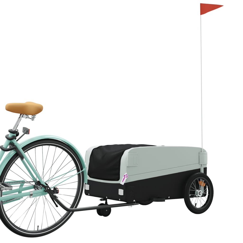 Vidaxl Bicycle Trailer 45 kg de fer noir et gris