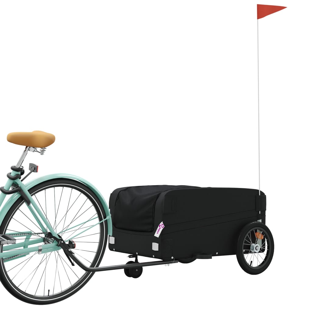 Vidaxl Bicycle Trailer 45 kg de fer noir