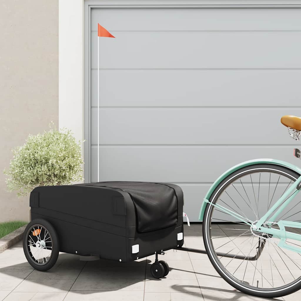 Vidaxl Fahrradanhänger 45 kg Eisen schwarz