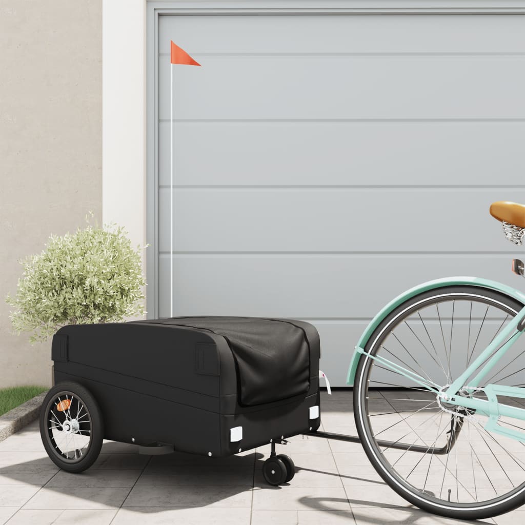 Vidaxl Bicycle Trailer 45 kg di ferro nero