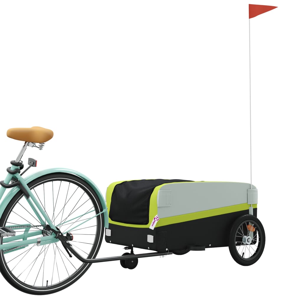 TRAILER VIDAXL BICYCLE 45 kg di ferro nero e verde