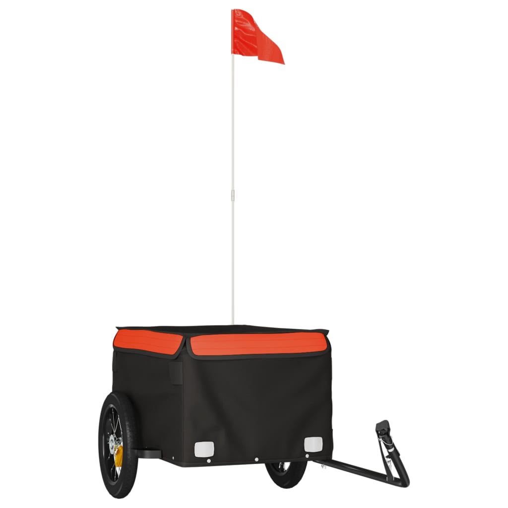 Vidaxl Bicycle Trailer 30 kg jern svart og oransje