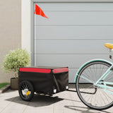 Vidaxl Bicycle Trailer 30 kg de fer noir et rouge