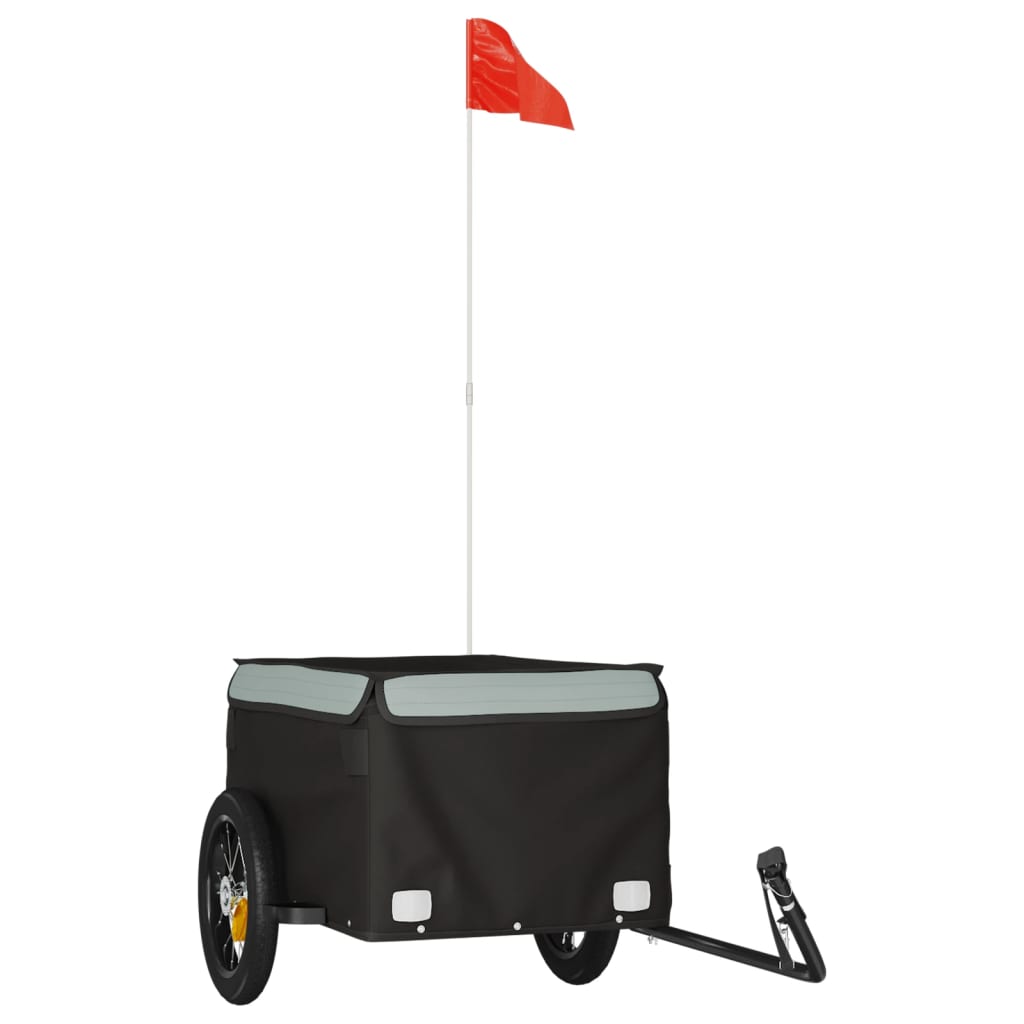 Vidaxl Bicycle Trailer 30 kg Iron Black and Grey