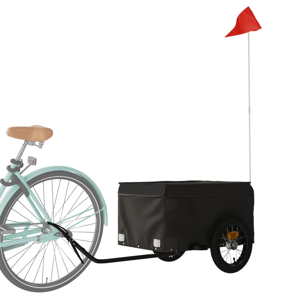 Vidaxl Bicycle Trailer 30 kg Iron Black