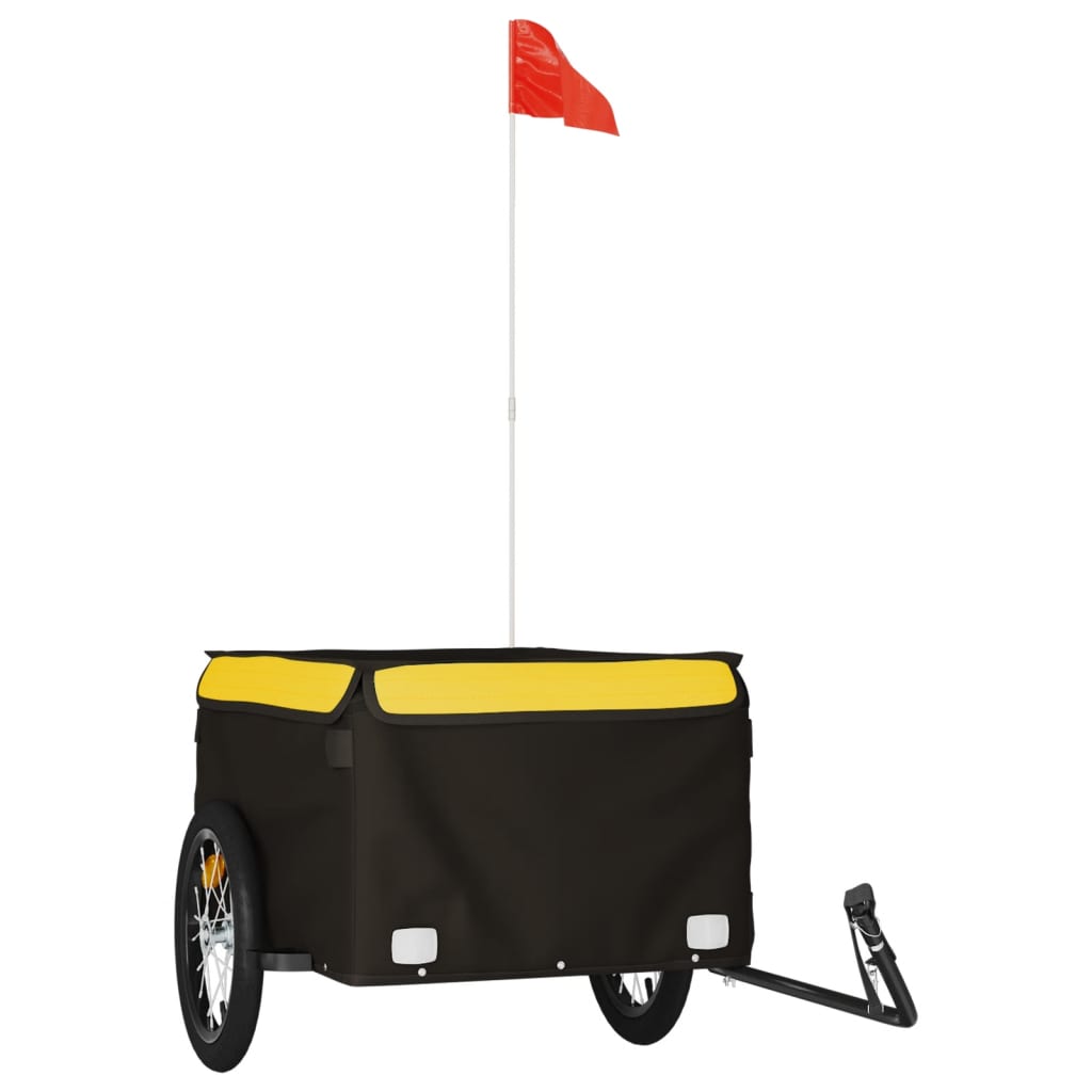 Vidaxl Bicycle Trailer 45 kg de fer noir et jaune