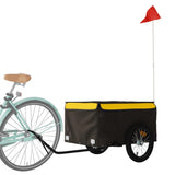 Vidaxl Bicycle Trailer 45 kg de fer noir et jaune