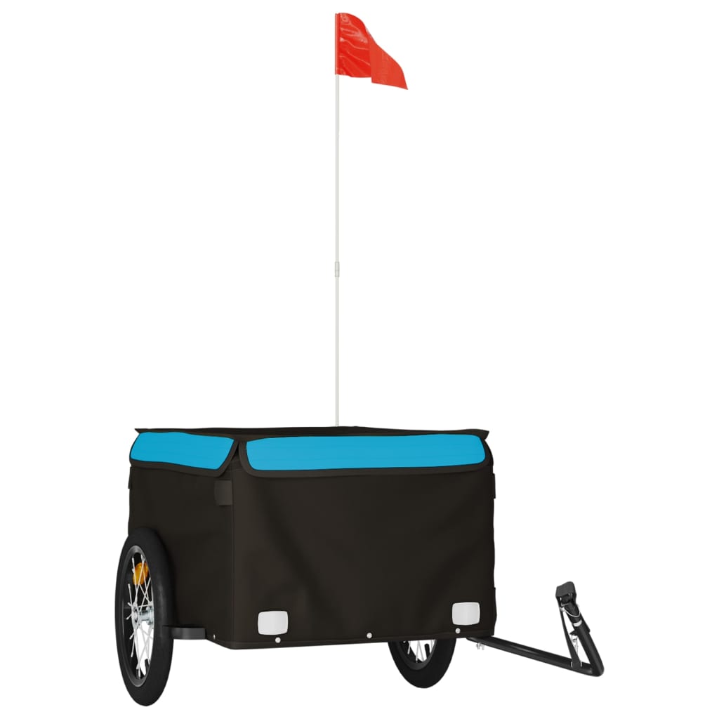 VidaXL Fahrradanhänger 45 kg Eisen schwarz und blau