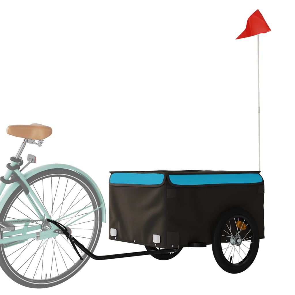 VidaXL Fahrradanhänger 45 kg Eisen schwarz und blau