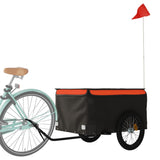 Vidaxl Bicycle Trailer 45 kg de fer noir et orange