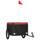 Vidaxl Bicycle Trailer 45 kg de fer noir et rouge