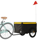 Trailer Vidaxl Bicycle 45 kg di ferro nero e giallo