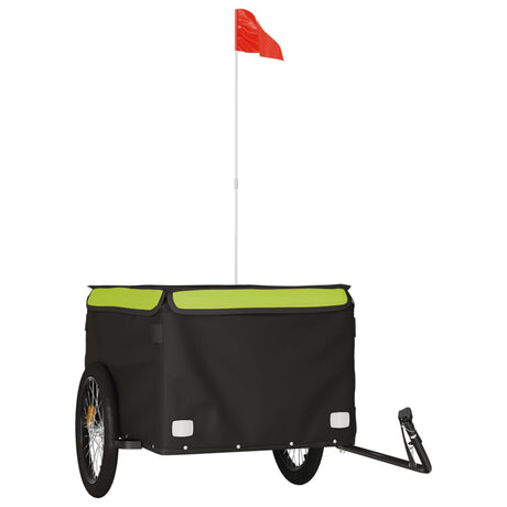Vidaxl Fahrradanhänger 45 kg Eisen schwarz und grün