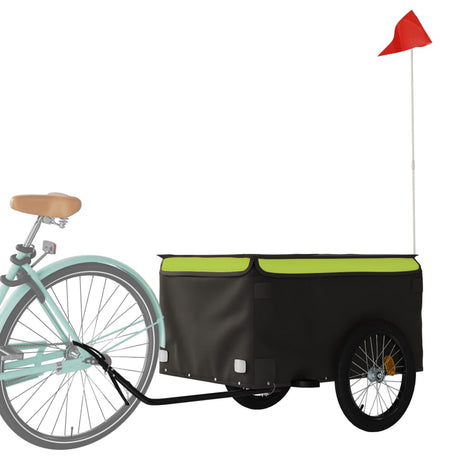 Vidaxl Fahrradanhänger 45 kg Eisen schwarz und grün