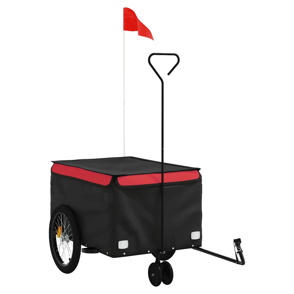 Vidaxl Bicycle Trailer 30 kg de fer noir et rouge