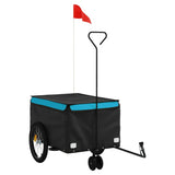 VidaXL Fahrradanhänger 30 kg Eisen schwarz und blau