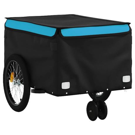 VidaXL Fahrradanhänger 30 kg Eisen schwarz und blau