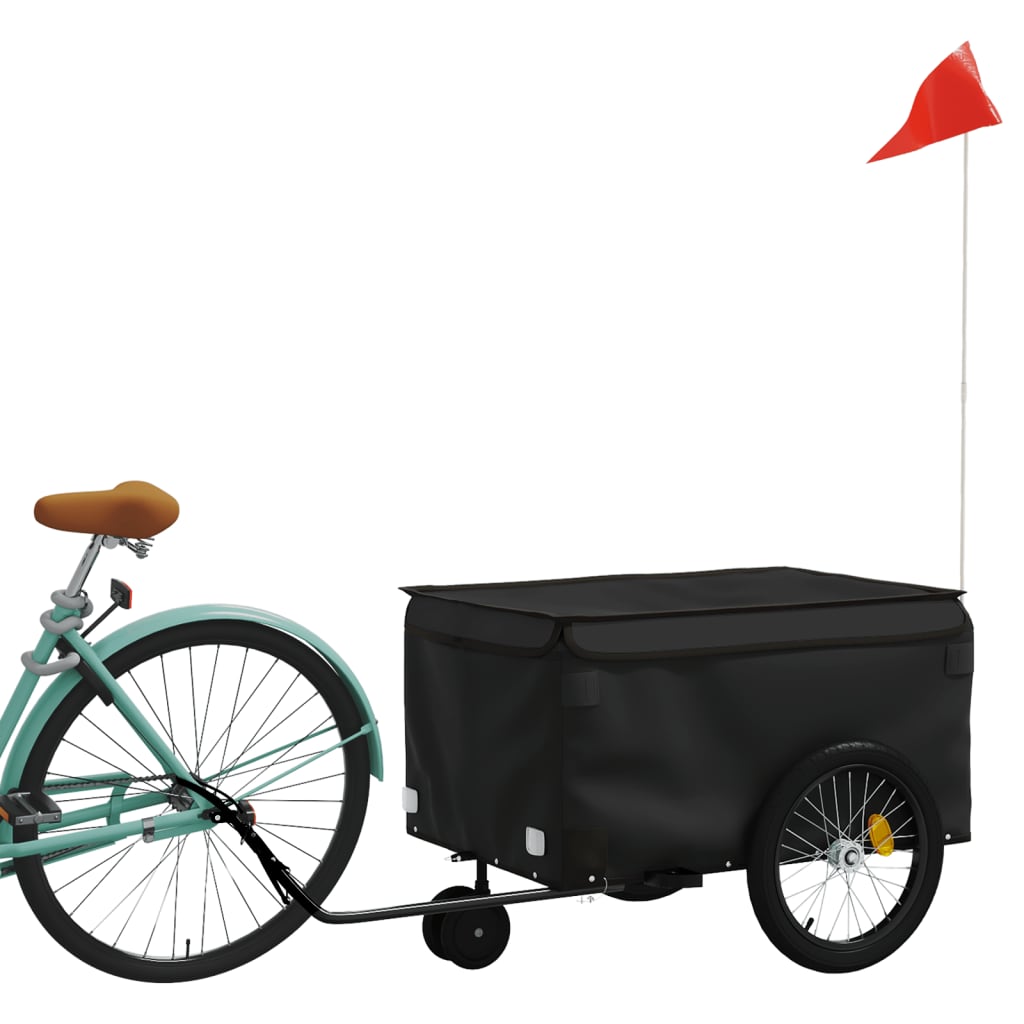 VidaXL Fahrradanhänger 30 kg Eisen schwarz