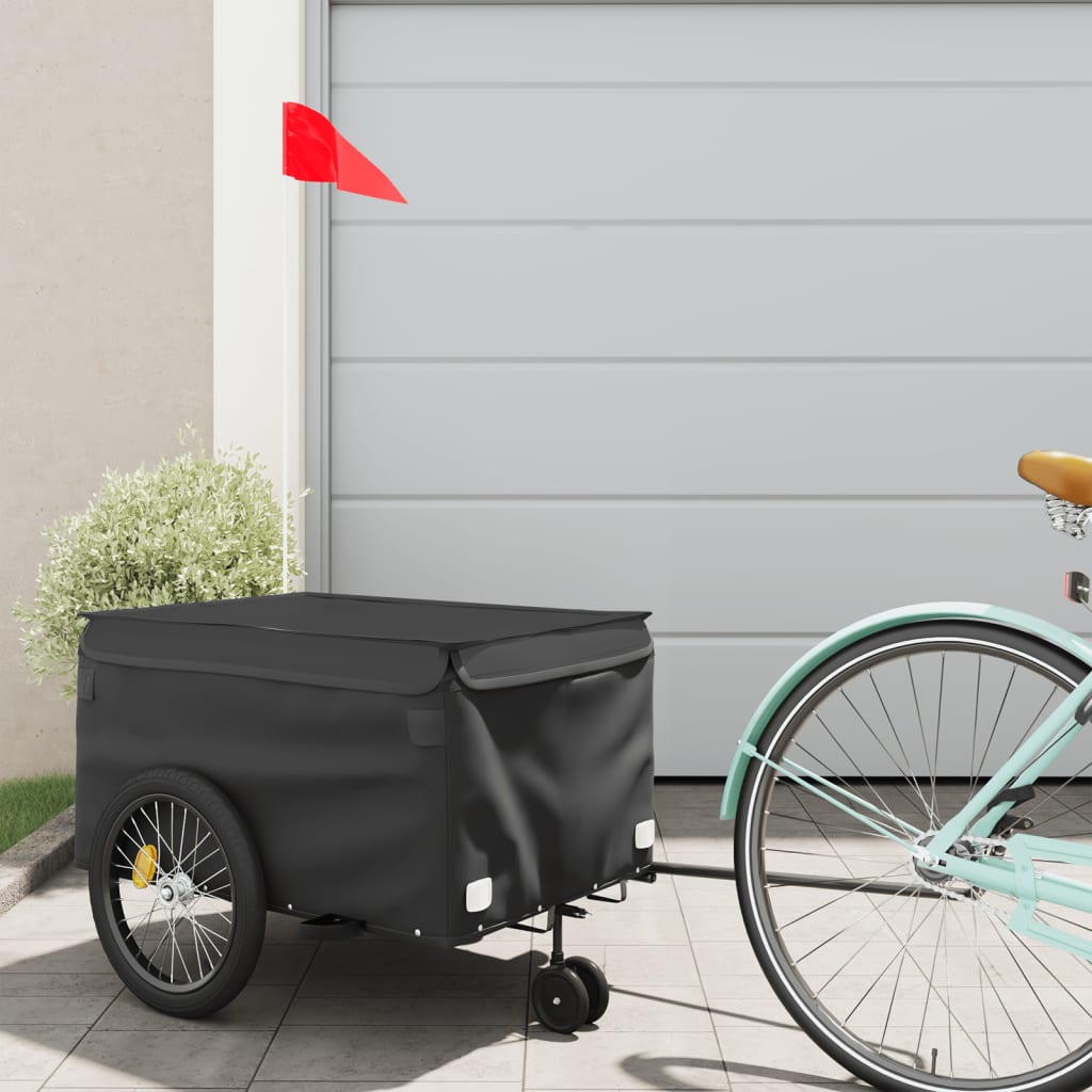 VidaXL Fahrradanhänger 30 kg Eisen schwarz