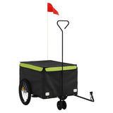 Vidaxl Bicycle Trailer 30 kg di ferro nero e verde